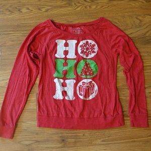 Fifth Sun Christmas Ho Ho Ho Top Small EUC
